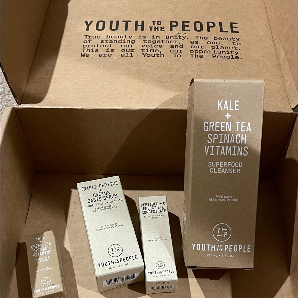 Youth to the people face wash , serum , eye concentrate